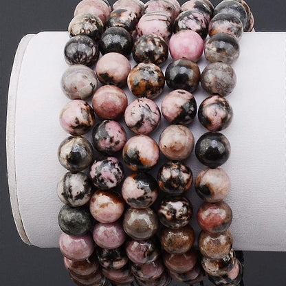 Natural Healing Crystal Gemstone Beads Unisex Adjustable Macrame Bracelets 8mm V1263-JX-2044