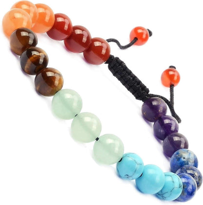 Natural Healing Crystal Gemstone Beads Unisex Adjustable Macrame Bracelets 8mm V1263-JX-2044