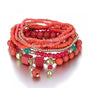 1 Pcs Bohemian Stackable Bead Bracelets, Women's Stretch Multilayer Crystal Beaded Lucky Protection Evil Eye V1263-JX-2049