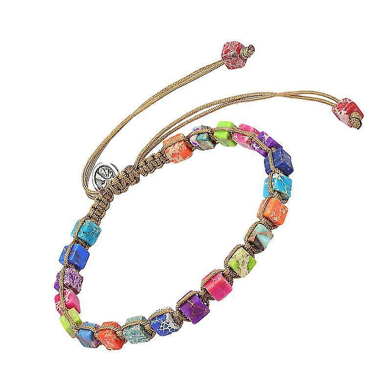 1pc Seven Chakras Energy Stone Healing Bracelet Crystal Bracelet (colorful) V1263-JX-2054