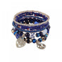 1pcs Bohemian Beaded Multilayer Bracelet - Stackable Beaded Strand Stretch Bangles Sparkly Crystal Mix, V1263-JX-2057