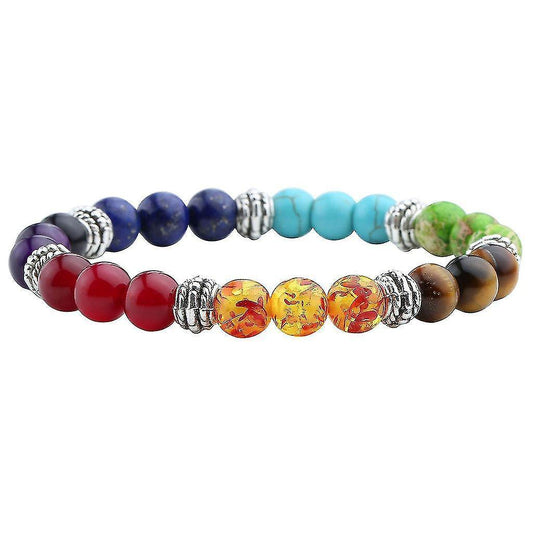 7 Chakra Crystals Gemstones Healing Beads Bracelet Women Natural Stone Yoga Reiki Balancing Mala Meditation V1263-JX-2069