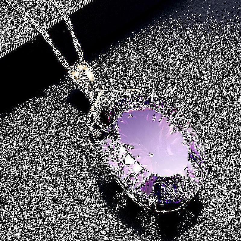 Amethyst Pendant European And American Creative Shape Amethyst Pendant Micro-set 14k Gold Crystal Necklace V1263-JX-2071