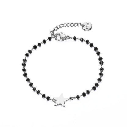 Crystal Beads Chain Bracelet(steel-star) V1263-JX-2077