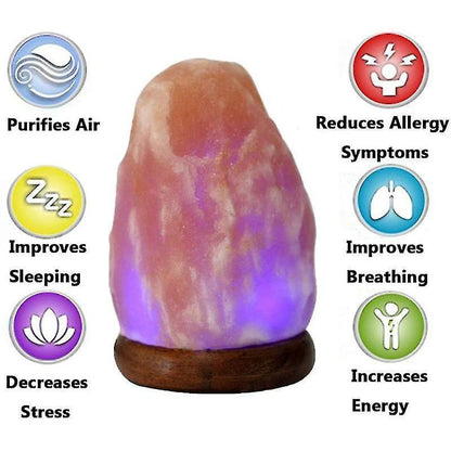 Crystal Salt Lamp Usb Natural Colorful Color Changing Warm White Led Mineral Salt Lamp Night Light V1263-JX-2079