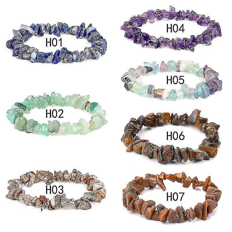 Irregular Natural Crystals Chakras Stone Bracelet Beads Bracelets Yellow Crystals Clear V1263-JX-2088