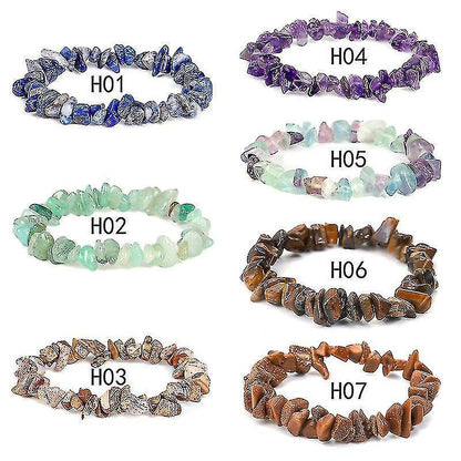Irregular Natural Crystals Chakras Stone Bracelet Beads Bracelets Yellow Crystals Clear V1263-JX-2088