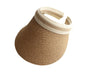 Sun Visor Hat Wide Brim Straw Cap, Khaki V1263-JX-209