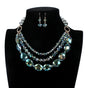 Multi Layer Magic Crystal And Glass Beads Necklace And Crystal Earrings Crystal Jewelry Set V1263-JX-2092