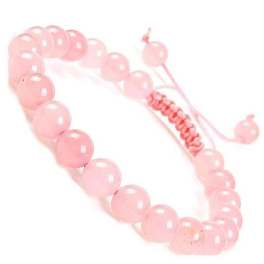 Natural Healing Power Gemstone Crystal Beads Unisex Adjustable Macrame Bracelets 8mm V1263-JX-2097
