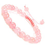 Natural Healing Power Gemstone Crystal Beads Unisex Adjustable Macrame Bracelets 8mm V1263-JX-2097