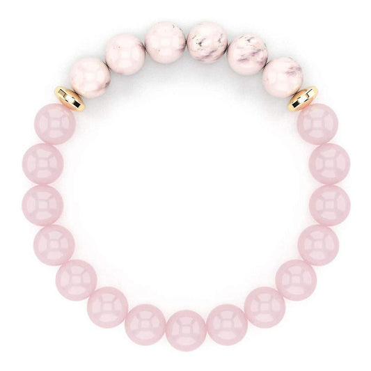 Rose Quartz Bracelet For Women, Rose Quartz Crystal, Pink Opal Peru, Hematite, Anxiety Bracelet For Women, V1263-JX-2105