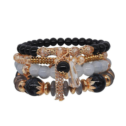 Women Bohemian Hand String Ocean Style Multi Circle Pearl Crystal Bracelet V1263-JX-2115