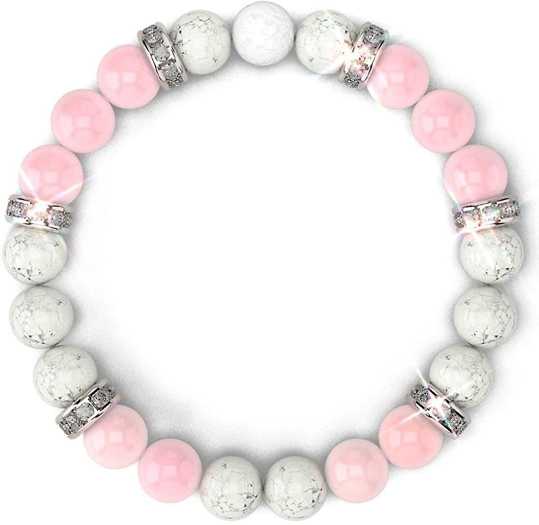Women's Rose Quartz Bracelet Rose Quartz Crystal + White Lava Aromatherapy Crystal Stone V1263-JX-2121