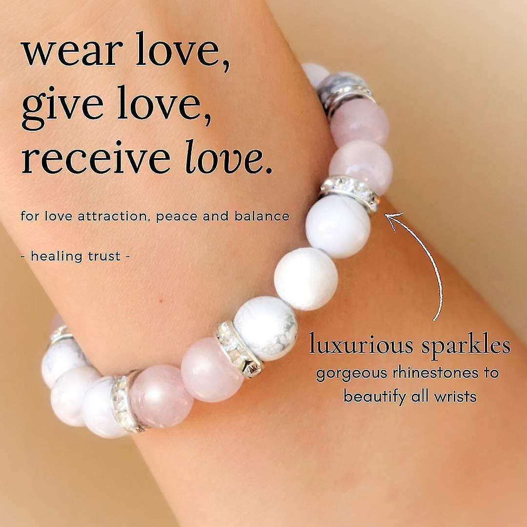 Women's Rose Quartz Bracelet Rose Quartz Crystal + White Lava Aromatherapy Crystal Stone V1263-JX-2121
