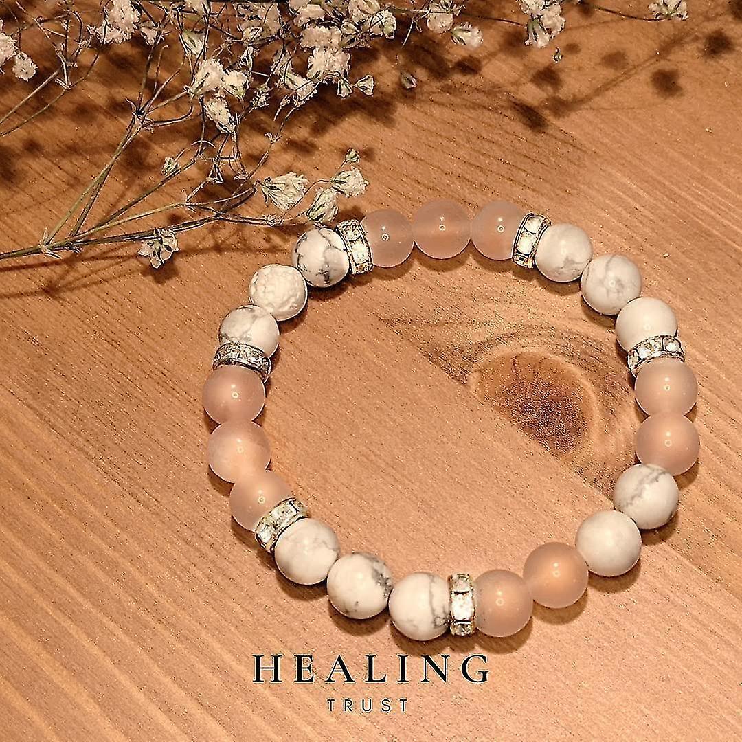 Women's Rose Quartz Bracelet Rose Quartz Crystal + White Lava Aromatherapy Crystal Stone V1263-JX-2121