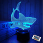 Shark 3D Illusion Night Light Animal Touch Table Desk Lamp, With Remote Control V1263-JX-2122