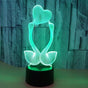Optical Illusion 3D Love Swan Night Light 16 Color V1263-JX-2124