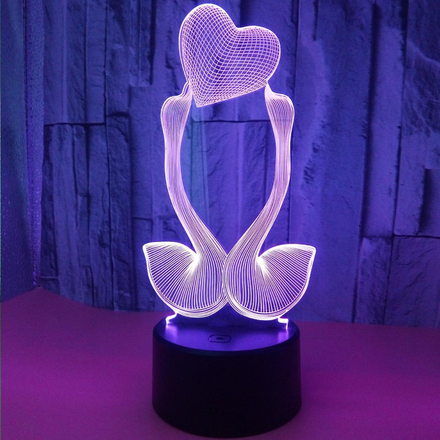 Optical Illusion 3D Love Swan Night Light 16 Color V1263-JX-2124