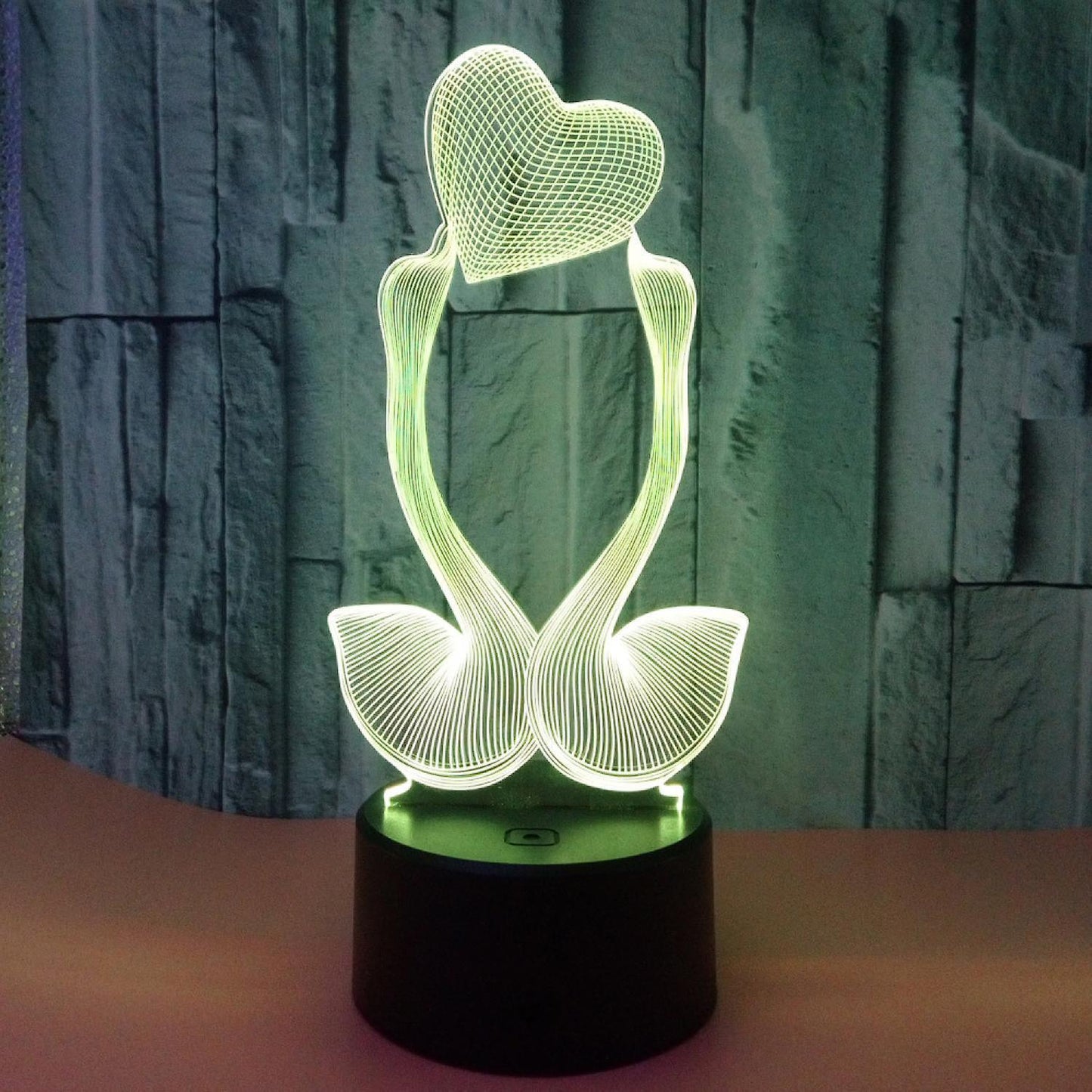 Optical Illusion 3D Love Swan Night Light 16 Color V1263-JX-2124