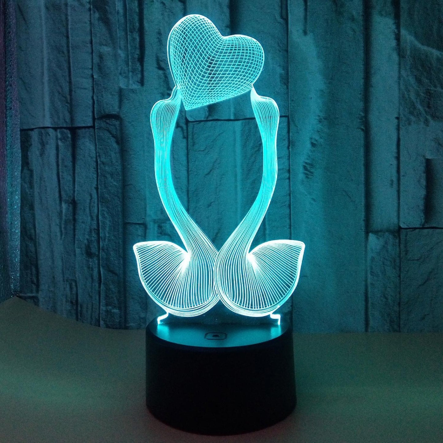 Optical Illusion 3D Love Swan Night Light 16 Color V1263-JX-2124