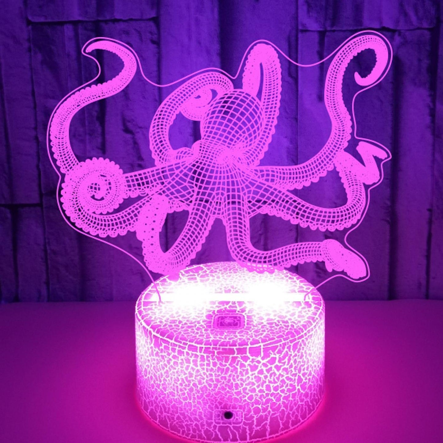 Optical Illusion 3D Squid Night Light 16 Colors Ch V1263-JX-2126
