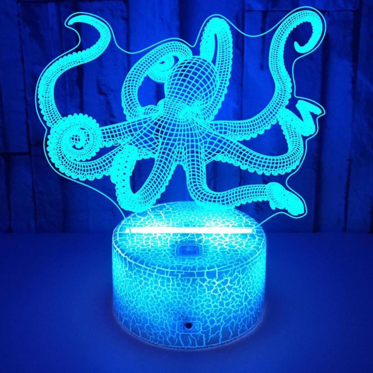 Optical Illusion 3D Squid Night Light 16 Colors Ch V1263-JX-2126