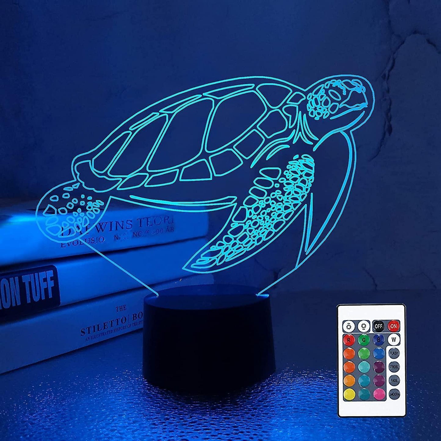3D Turtle Night Light Optical Illusion Lamp with 1 V1263-JX-2127