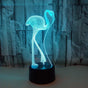Optical Illusion 3D Flamingos Night Light 16 Color V1263-JX-2128