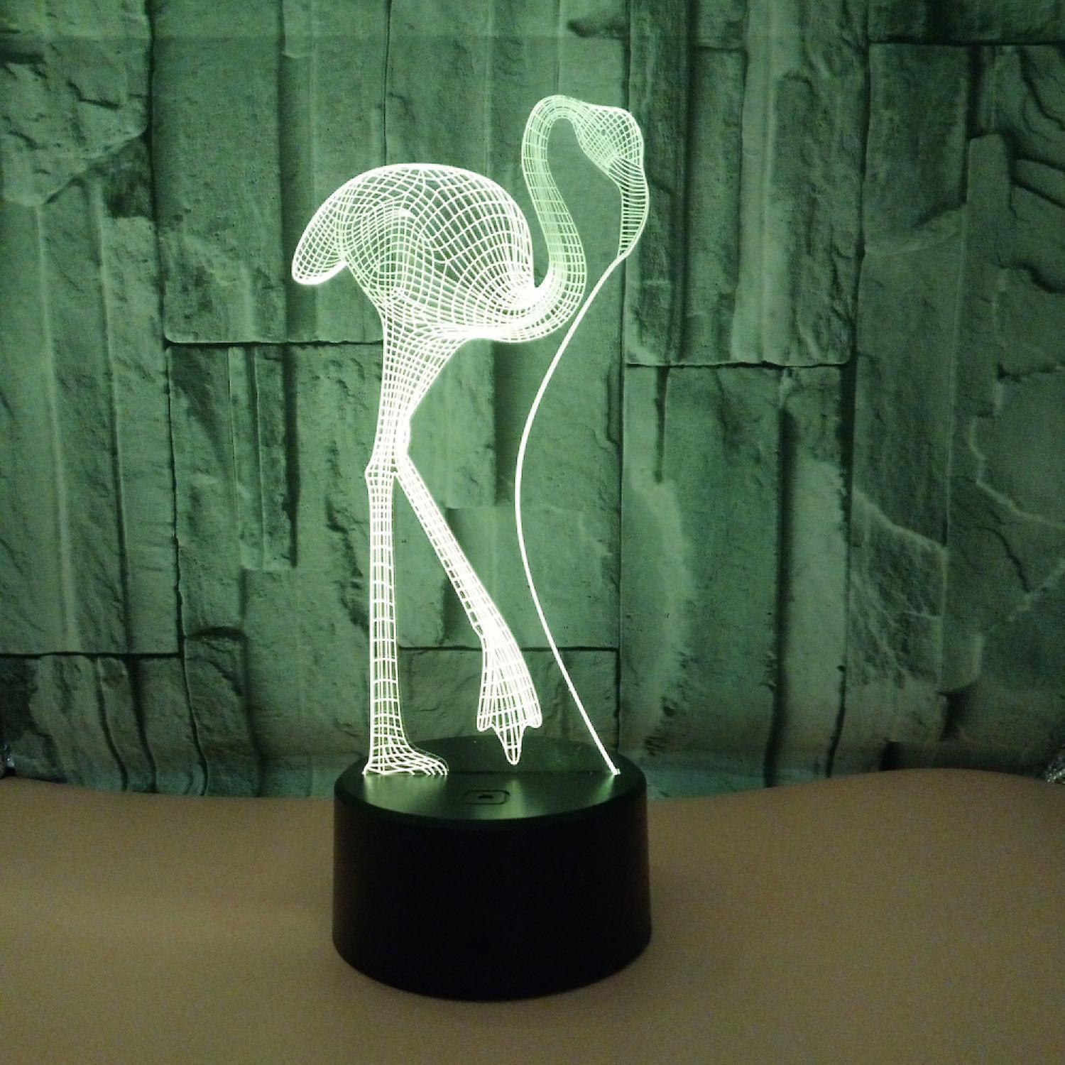 Optical Illusion 3D Flamingos Night Light 16 Color V1263-JX-2128