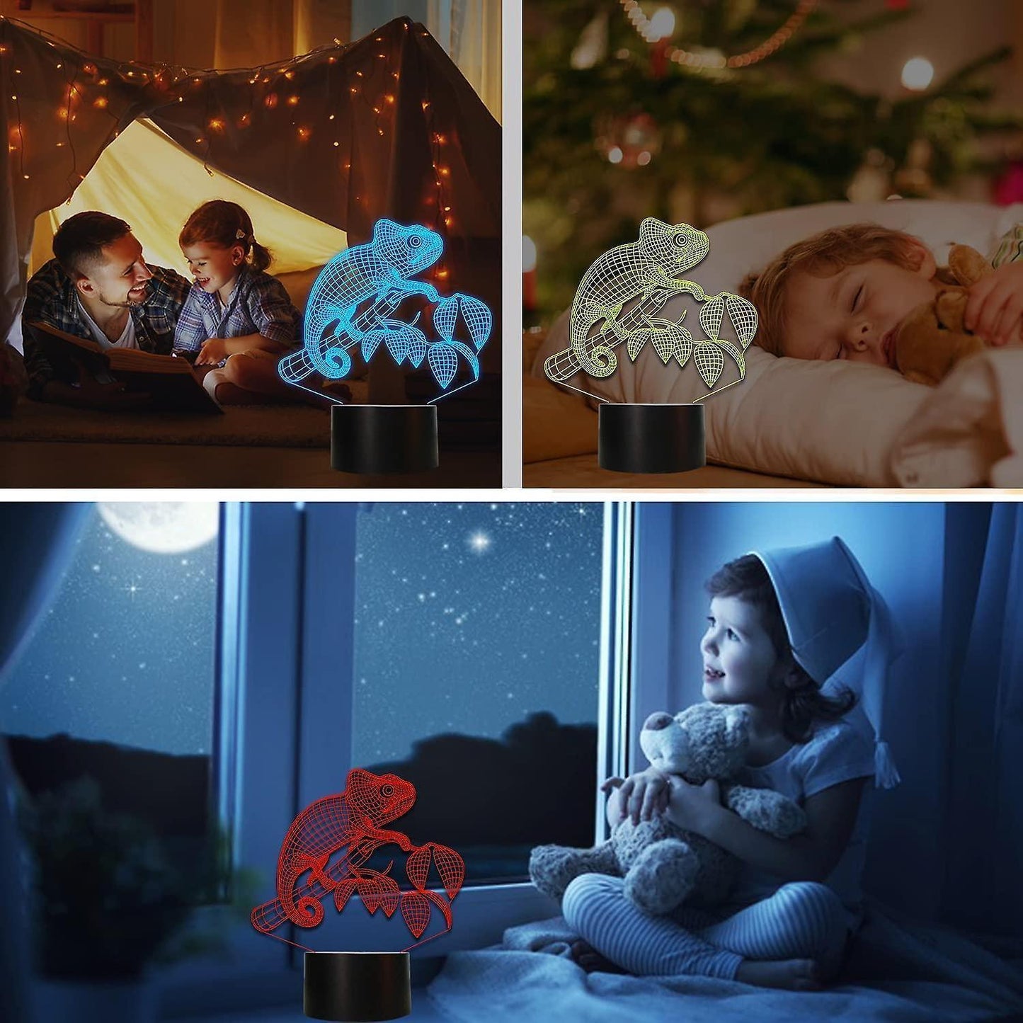 Chameleon Animal 3D Night Light Illusion Lamp for V1263-JX-2131