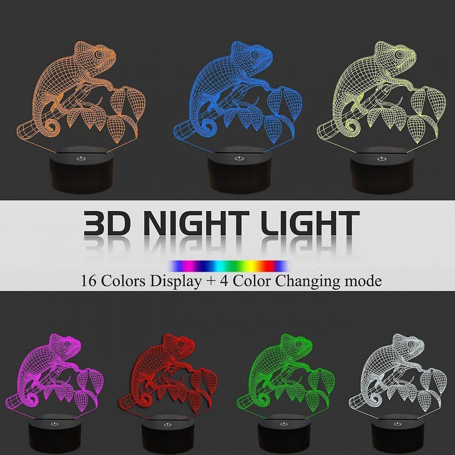 Chameleon Animal 3D Night Light Illusion Lamp for V1263-JX-2131