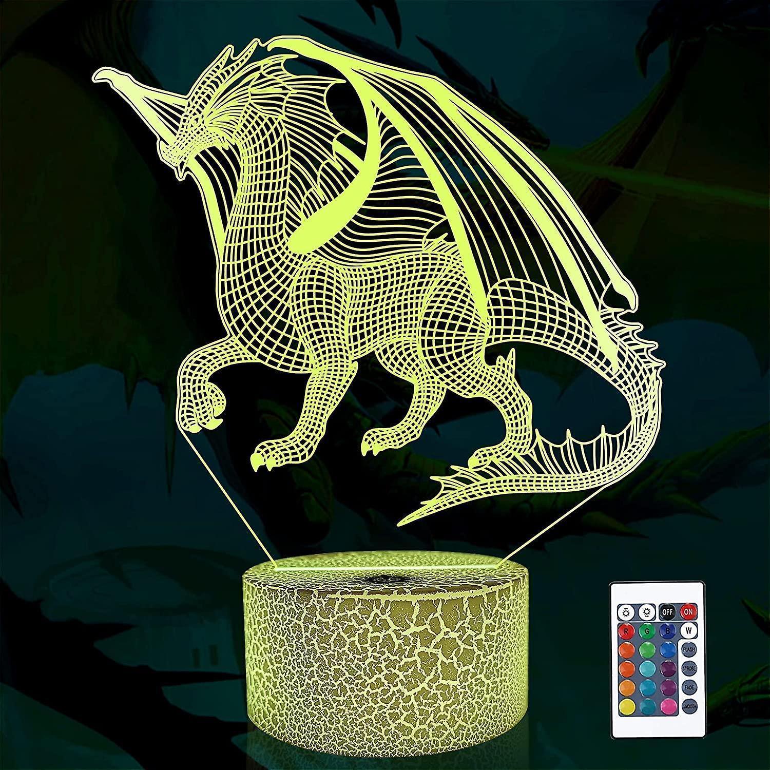 3D Dragon Lamp Night Light 3D Illusion lamp 16 Color V1263-JX-2135