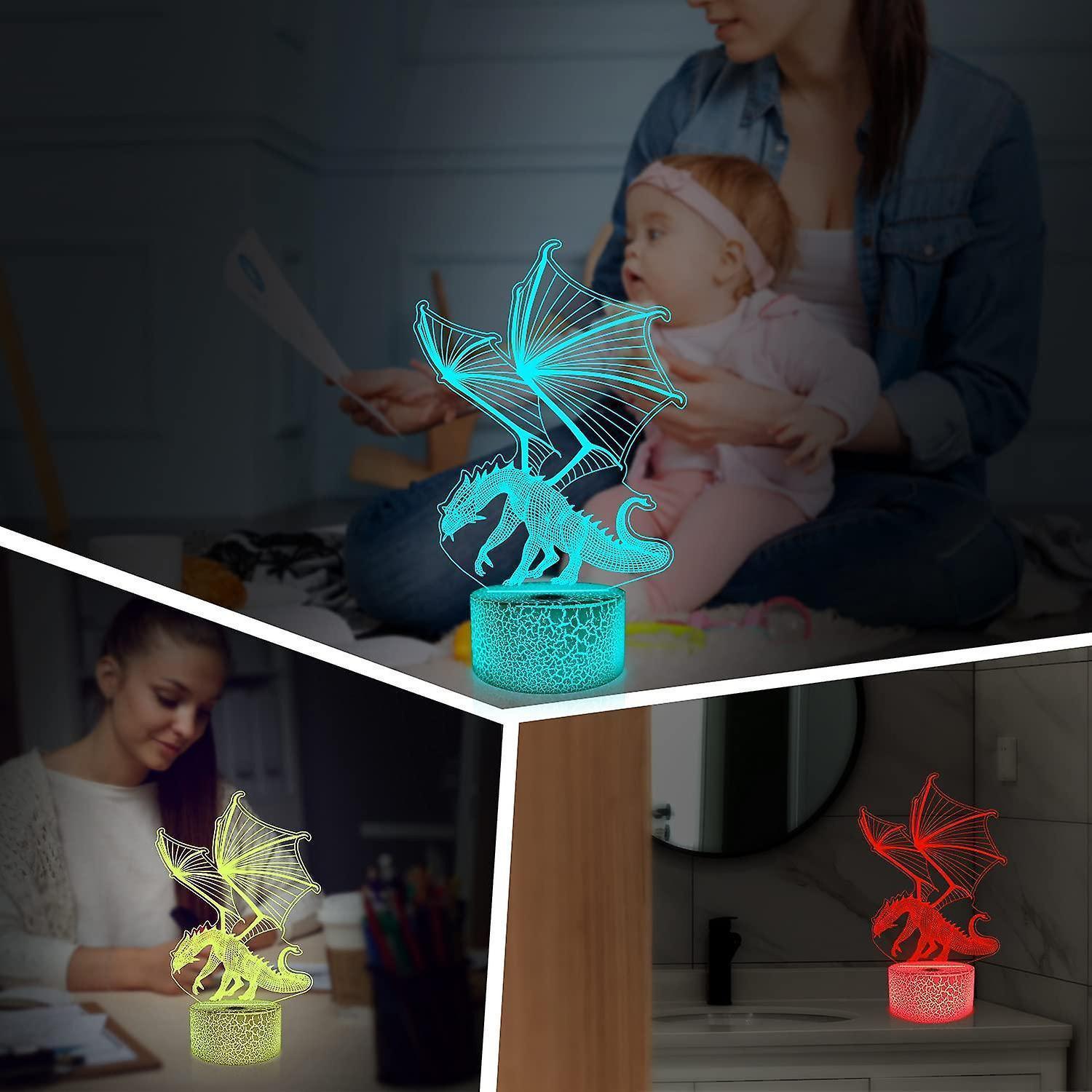 3D Dragon Lamp Night Light 3D Illusion lamp 16 Color V1263-JX-2136