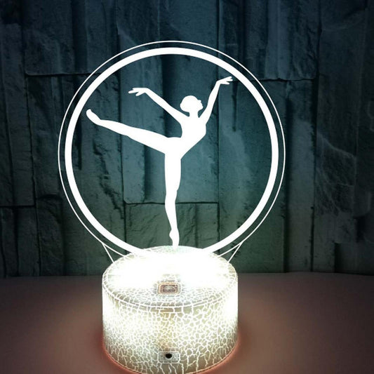 JUSCH Ballerina Night Light Colorful 3D Light with Touch Remote Control Desk Lamp 3D LED Illusion Light V1263-JX-2137