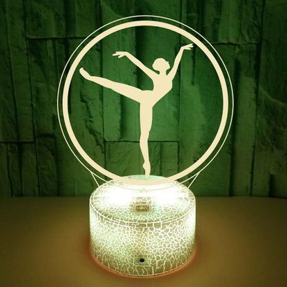 JUSCH Ballerina Night Light Colorful 3D Light with Touch Remote Control Desk Lamp 3D LED Illusion Light V1263-JX-2137