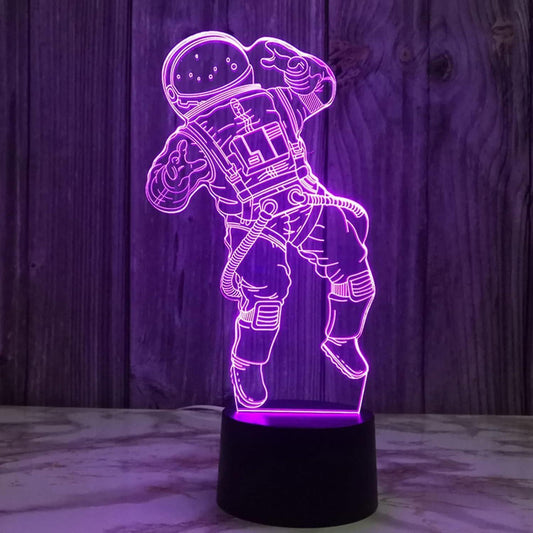 3D Optical Illusion babies Lamp3D Night Light Bedside Lamp 16 Colors with Remote Astronaut Toys As A Perfect V1263-JX-2138