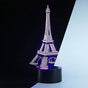 romantic Eiffel Tower in Paris France 3D Optical Illusion Night Light,7 Colors Changing,Smart Touch Button V1263-JX-2140