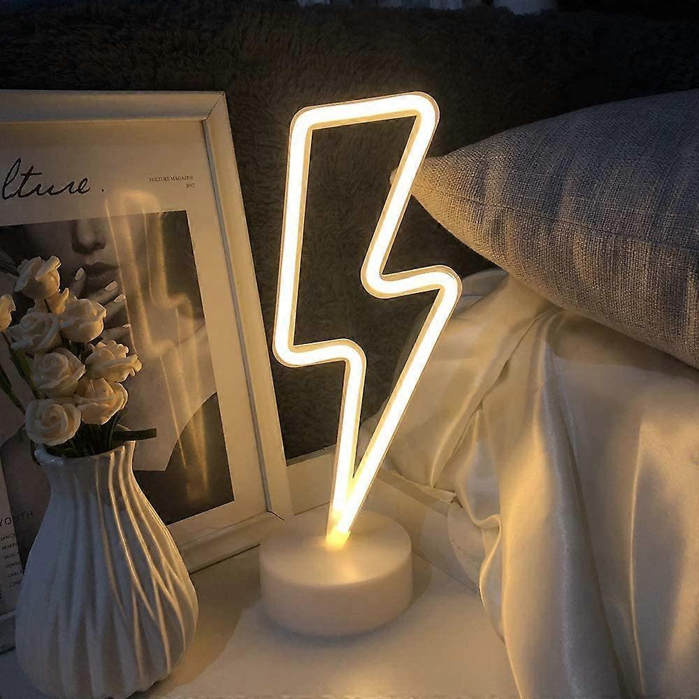 Led Lightning Bolt Neon Light Signs, Warm White Lightning Bolt Shape babies babies Night Light Wall Sign V1263-JX-2142