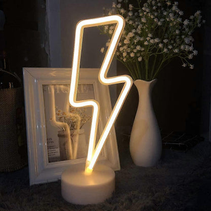 Led Lightning Bolt Neon Light Signs, Warm White Lightning Bolt Shape babies babies Night Light Wall Sign V1263-JX-2142