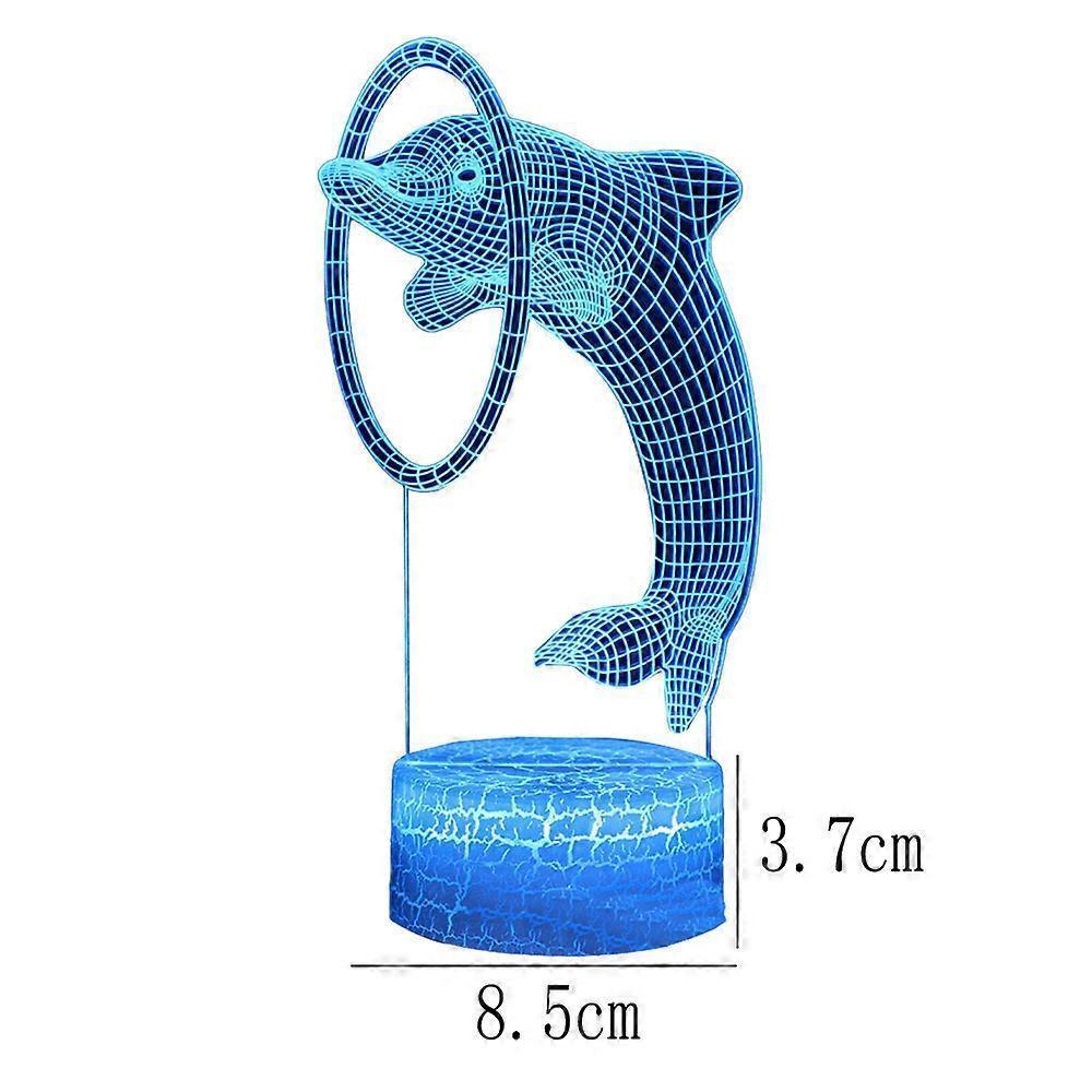 Dolphin series 3D night light remote controlled table lamp with LED color transition V1263-JX-2143