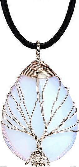 7 Chakra Gemstone Healing Crystals Necklace Copper Wire Wrapped Natural Gemstone Necklace Unisex Hippie V1263-JX-2151
