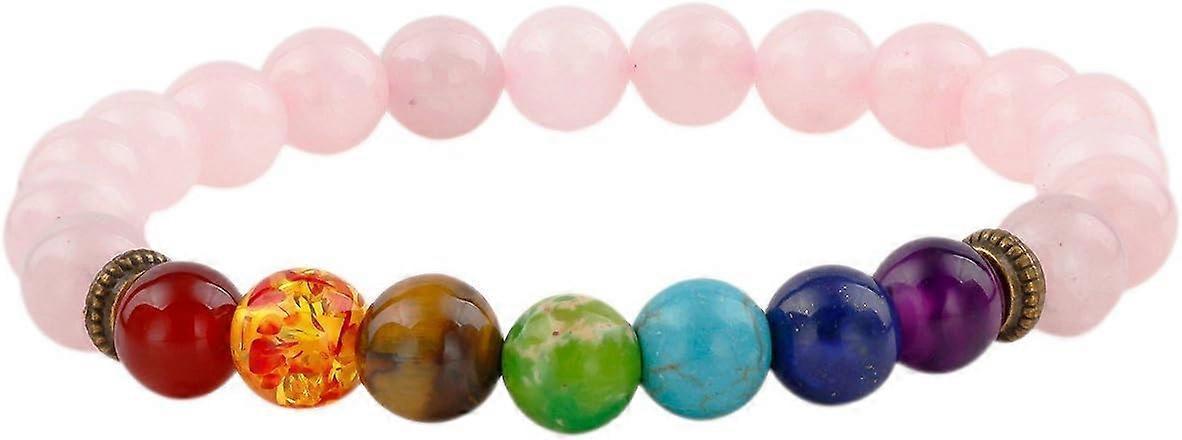 8mm Round Stone Bracelet for Unisex, Healing Crystal Reiki Stretch Wristband 7" Strand V1263-JX-2152