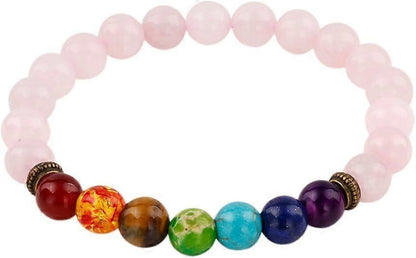 8mm Round Stone Bracelet for Unisex, Healing Crystal Reiki Stretch Wristband 7" Strand V1263-JX-2152