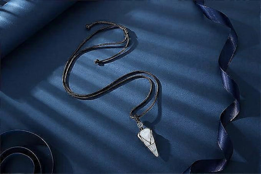 Crystal Necklace for Men Women Healing Crystal Stone Bar Pendant Necklace Adjustable Rope Necklace Natural V1263-JX-2166
