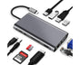 Type-c Docking Station 11 In One with Hdmi Network Card Multi-in-one Converter Usb Hub Expansion Dock for V1263-JX-217