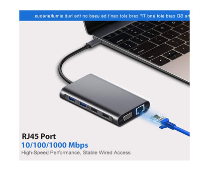 Type-c Docking Station 11 In One with Hdmi Network Card Multi-in-one Converter Usb Hub Expansion Dock for V1263-JX-217
