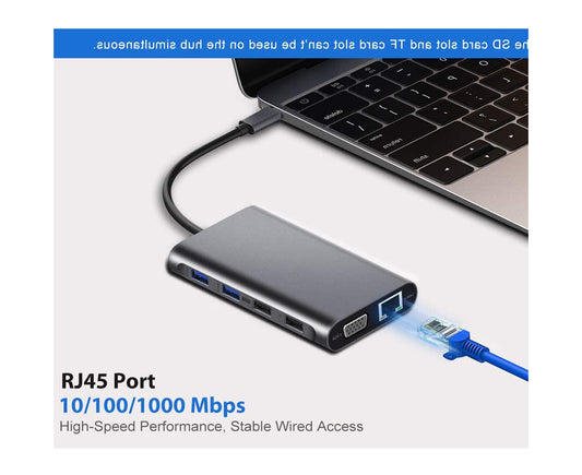 Type-c Docking Station 11 In One with Hdmi Network Card Multi-in-one Converter Usb Hub Expansion Dock for V1263-JX-217