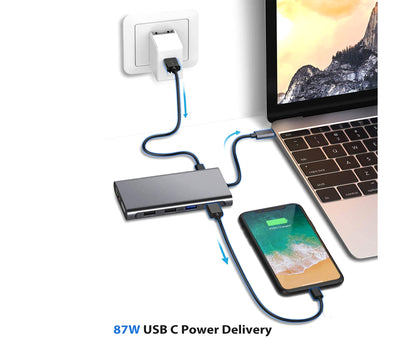 Type-c Docking Station 11 In One with Hdmi Network Card Multi-in-one Converter Usb Hub Expansion Dock for V1263-JX-217