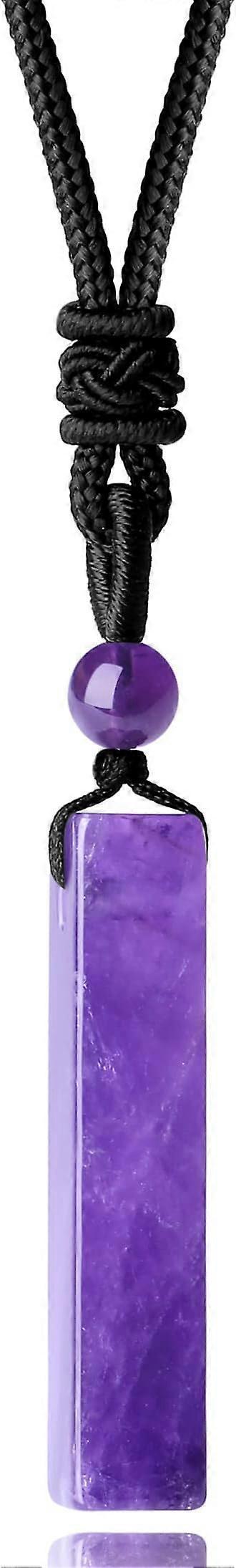 Crystal Necklace for Men Women Healing Crystal Stone Bar Pendant Necklace Adjustable Rope Necklace Natural V1263-JX-2171